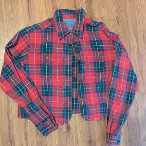 90s Liz Claiborne Cropped Flannel Jacket